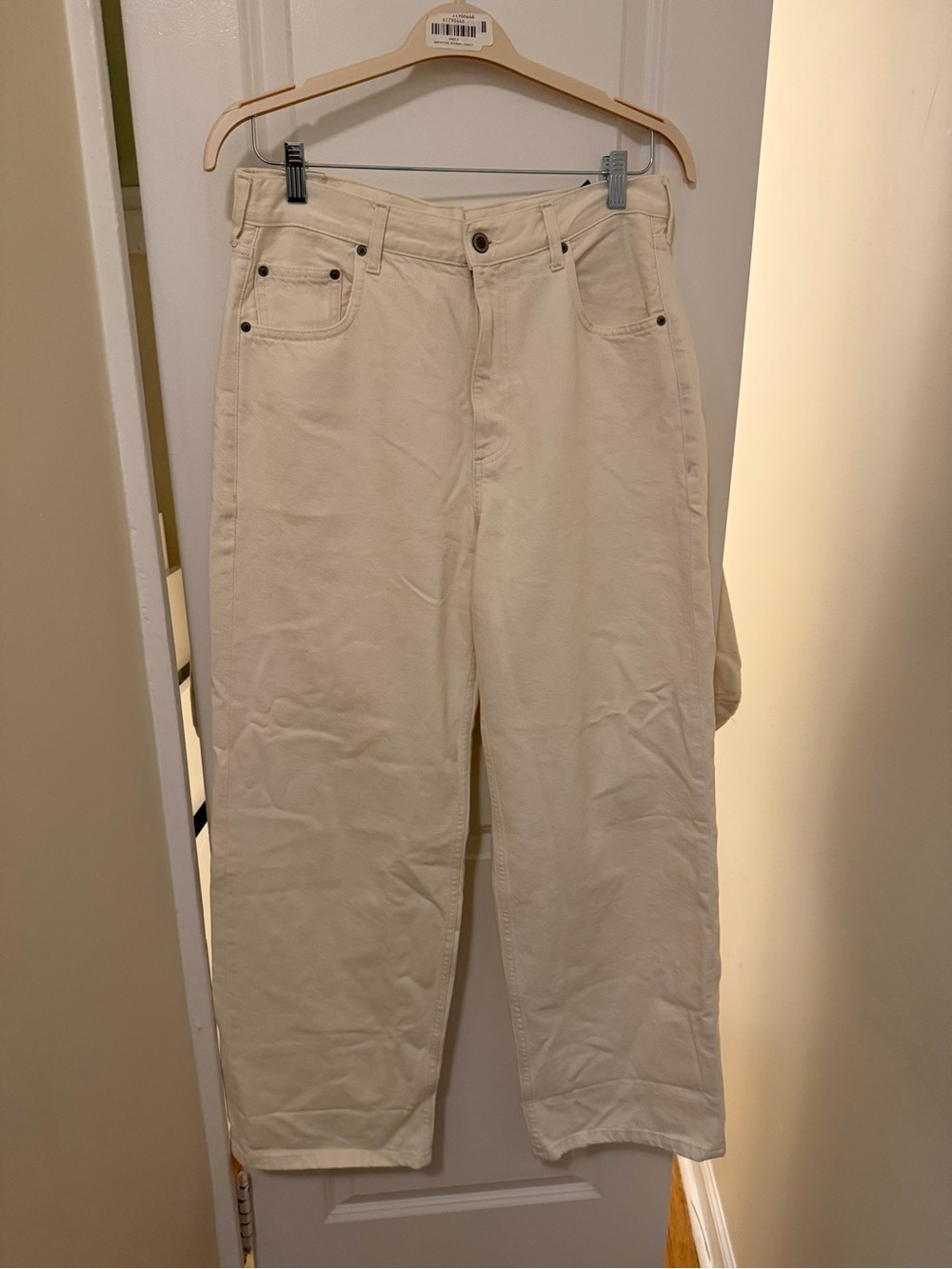 Zara Cream Women’s Relaxed Wide Jeans